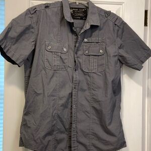 Men’s gray size large Marc Ecko short sleeve button down shirt